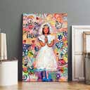 Christian Canvas Print First Communion Girl