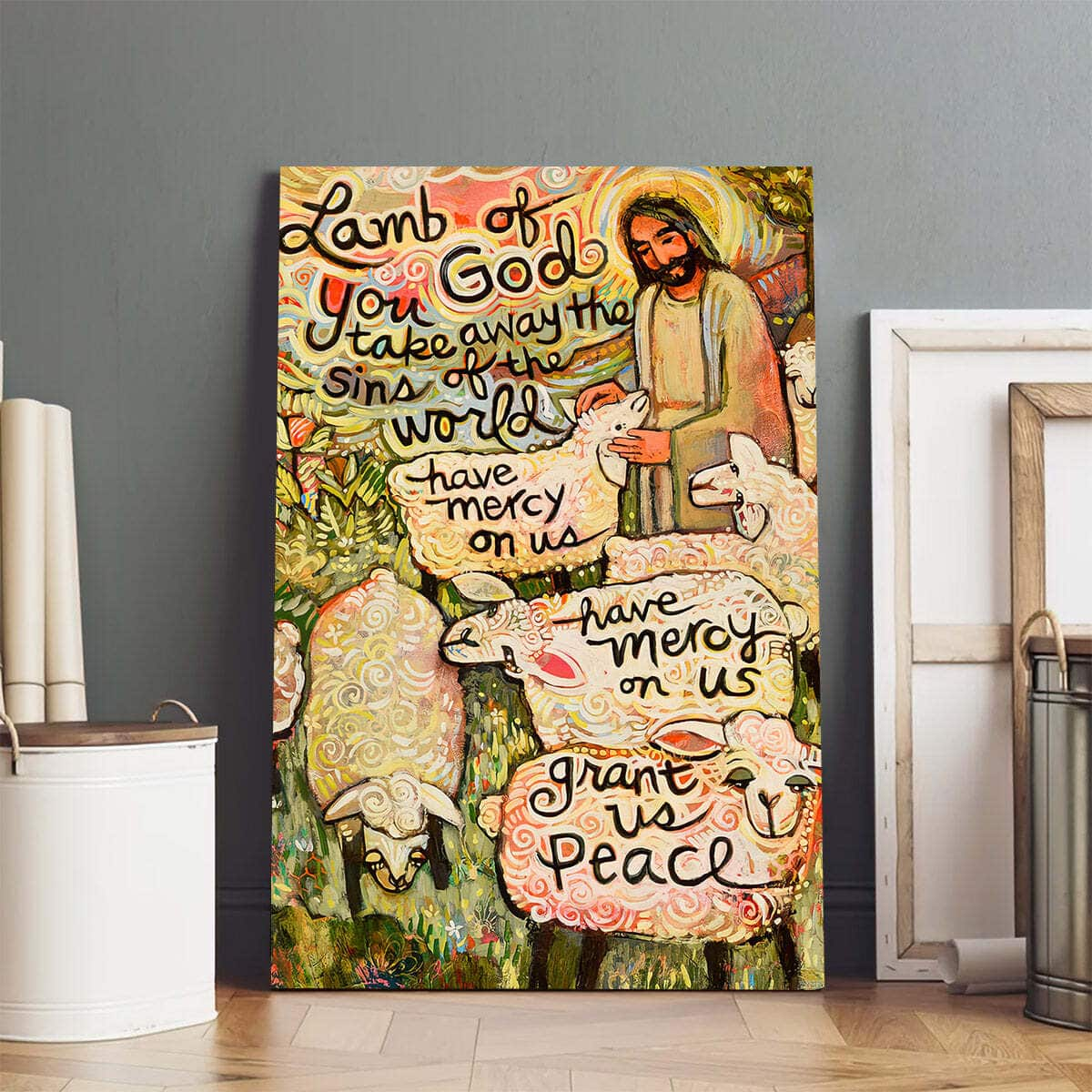 Christian Canvas Print Lamb Of God Jesus Christ