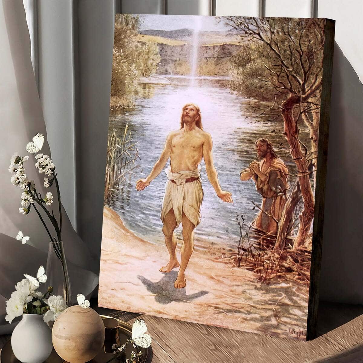 Christian Canvas Print Christ Baptised By John The Baptist