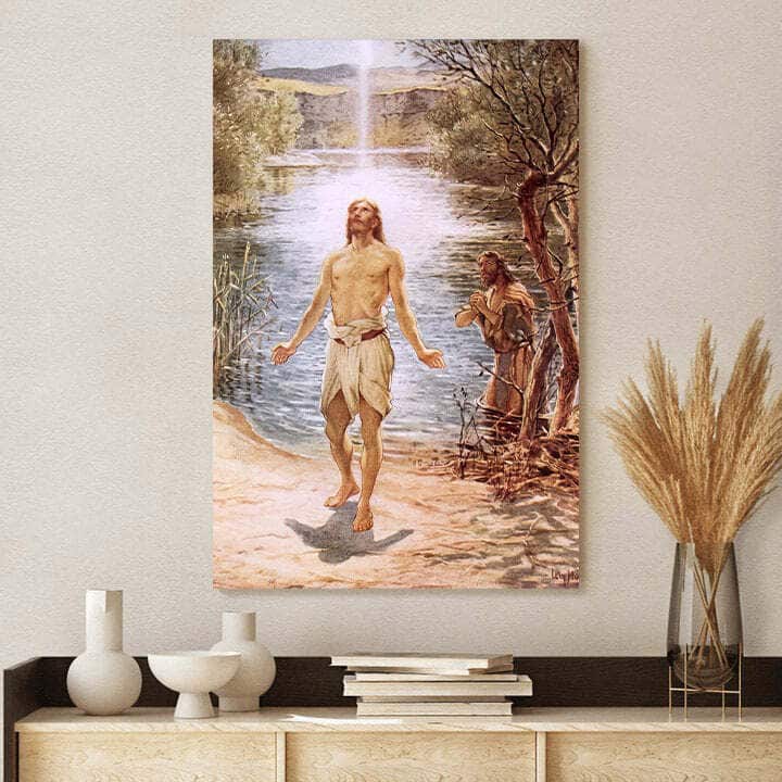 Christian Canvas Print Christ Baptised By John The Baptist Christian Canvas Print Christ Baptised By John The Baptist