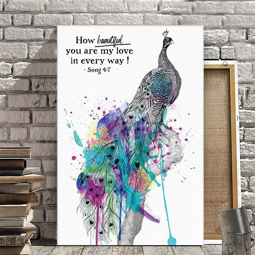 Christian Canvas Print How Beautiful You Are My Love In Every Way Song 4:7 Christian Canvas Print How Beautiful You Are My Love In Every Way Song 4:7