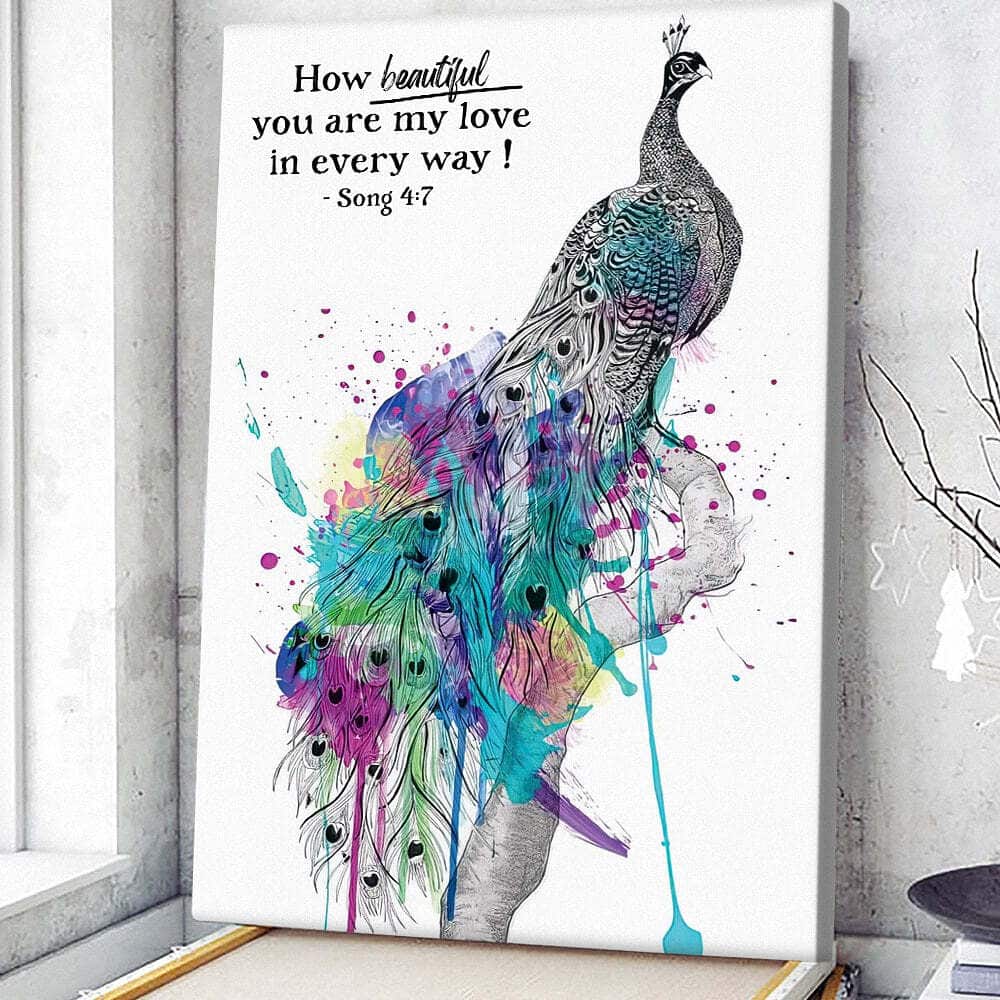 Christian Canvas Print How Beautiful You Are My Love In Every Way Song 4:7 Christian Canvas Print How Beautiful You Are My Love In Every Way Song 4:7
