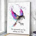 Christian Canvas Print Bird Psalm 118:5 He Answered Me By Setting Me Free