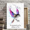 Christian Canvas Print Bird Psalm 118:5 He Answered Me By Setting Me Free Christian Canvas Print Bird Psalm 118:5 He Answered Me By Setting Me Free