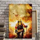 Christian Canvas Print Firefighter God Jesus