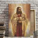 Christian Canvas Print Jesus Holding Lamb Christian Canvas Print Jesus Holding Lamb