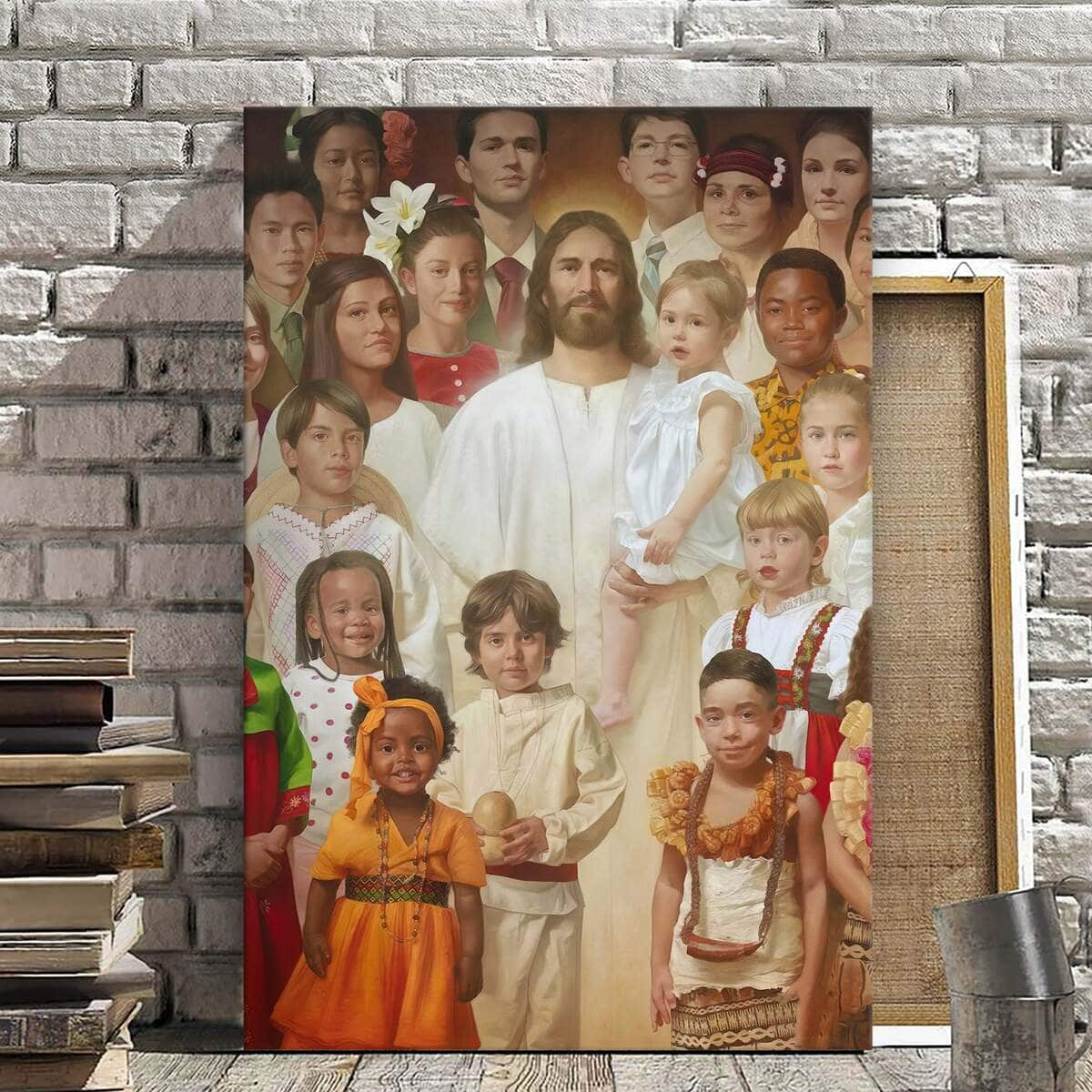 Christian Canvas Print Jesus And Children