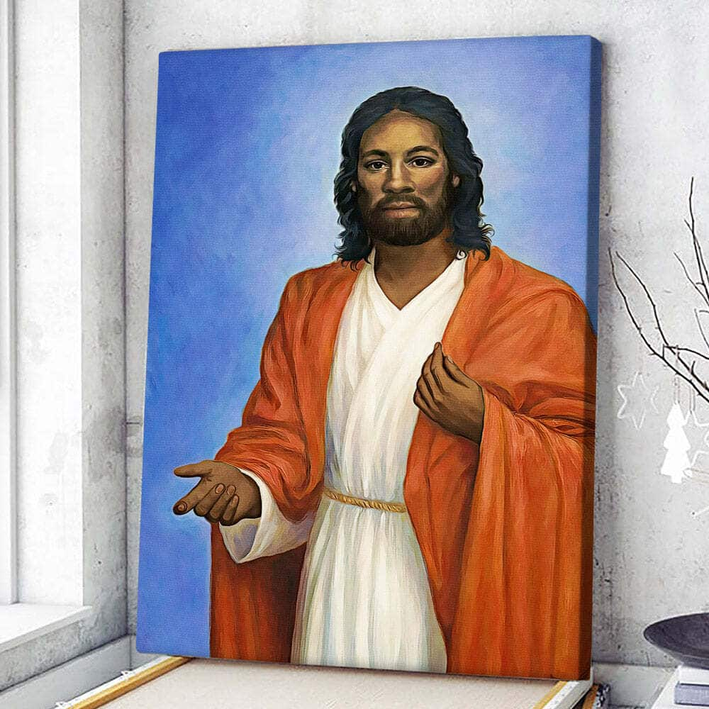 Christian Canvas Print Black Jesus