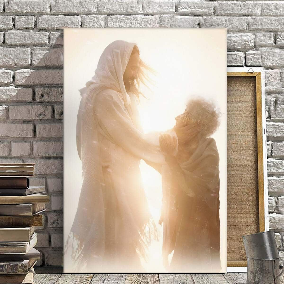 Christian Canvas Print Jesus Holding Hands