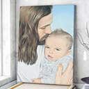 Christian Canvas Print Jesus A One Child