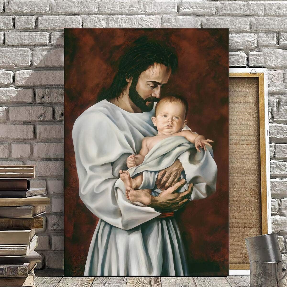Christian Canvas Print Jesus Holding The Child Christian Canvas Print Jesus Holding The Child