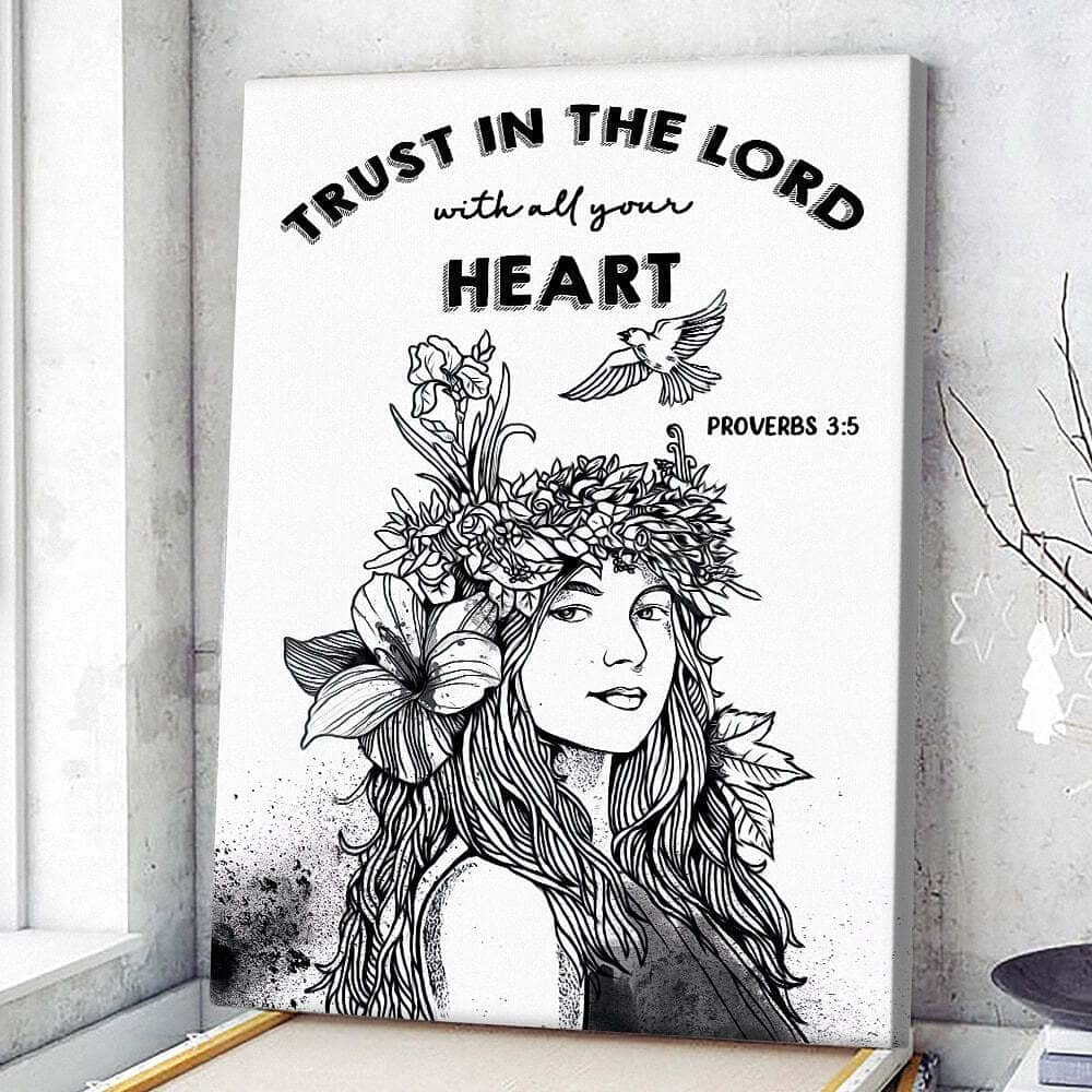 Christian Canvas Print Trust In The Lord With All Your Heart