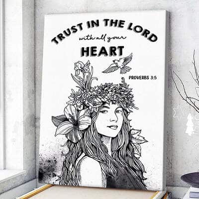 Christian Canvas Print Trust In The Lord With All Your Heart