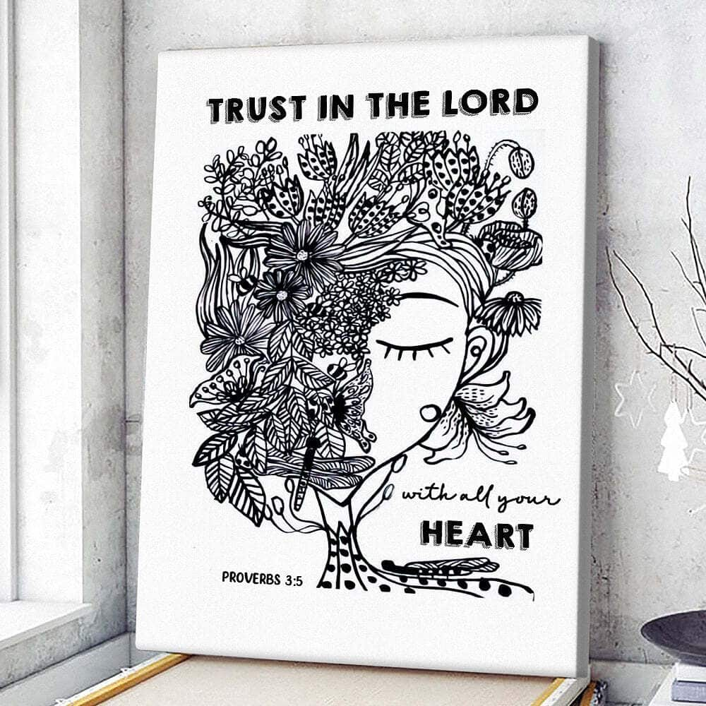 Christian Canvas Print Trust In The Lord Proverbs 3:5