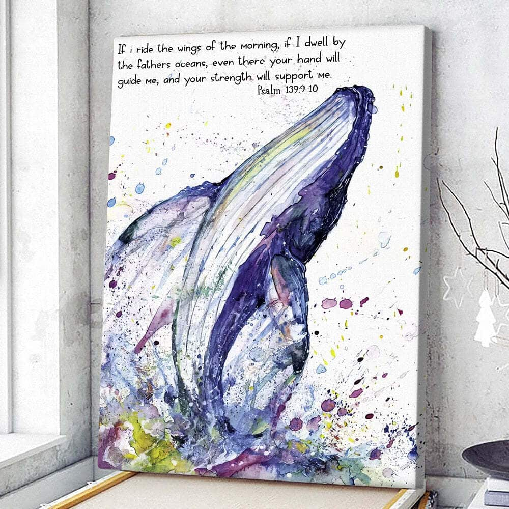 Christian Canvas Print Whale Oceans If I Ride The Wings Of The Morning