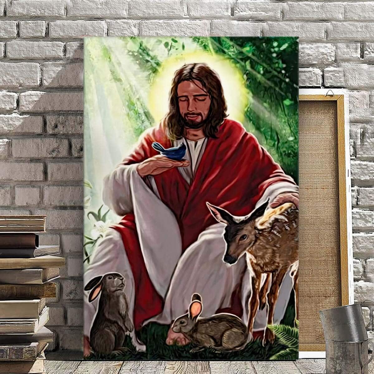 Christian Jesus Canvas Print Does God Love Animals Christian Jesus Canvas Print Does God Love Animals