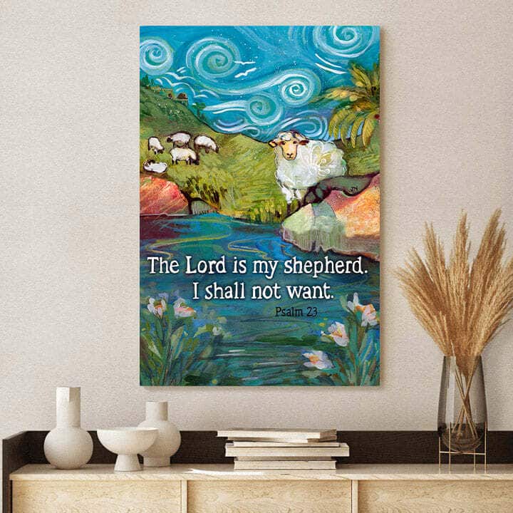 Christian Canvas Print The Lord Is My Shepherd Psalm 23 Christian Canvas Print The Lord Is My Shepherd Psalm 23