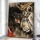 Jesus And Lion Christian Canvas Print