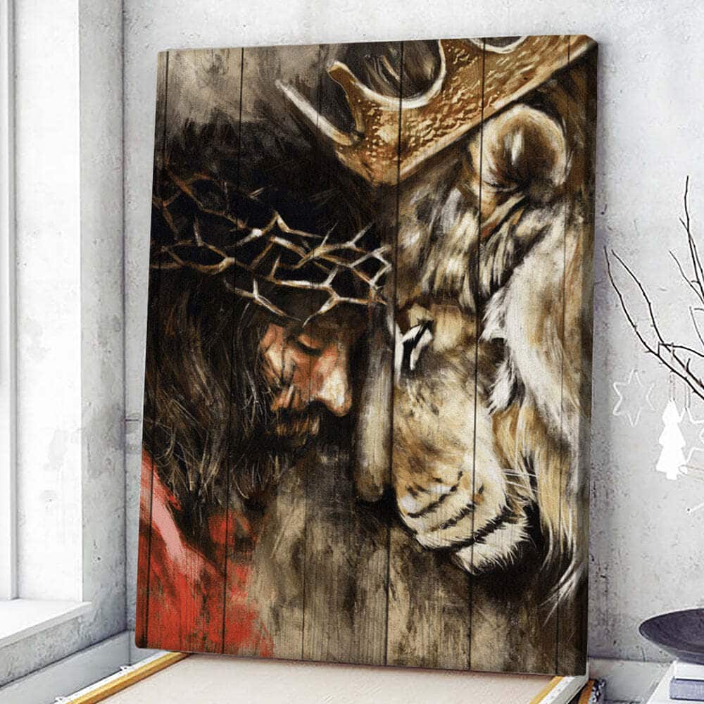 Jesus And Lion Christian Canvas Print Jesus And Lion Christian Canvas Print