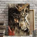 Jesus And Lion Christian Canvas Print