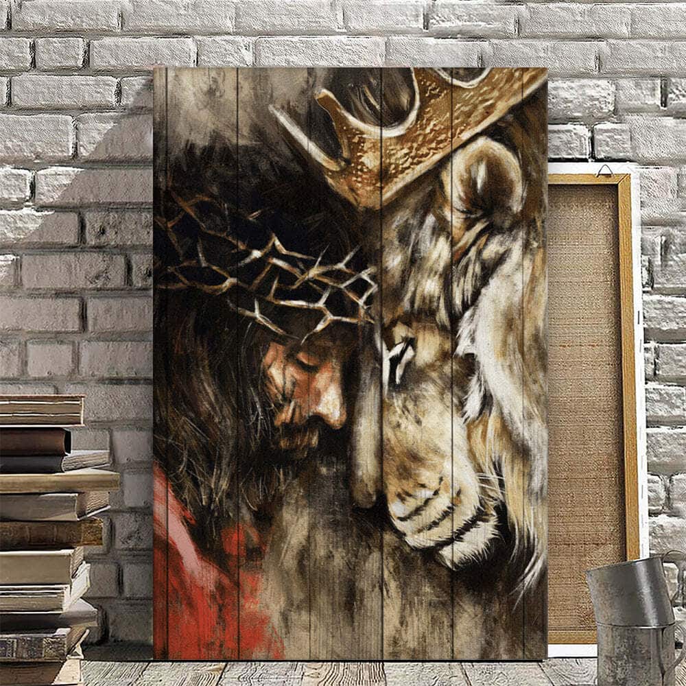 Jesus And Lion Christian Canvas Print Jesus And Lion Christian Canvas Print