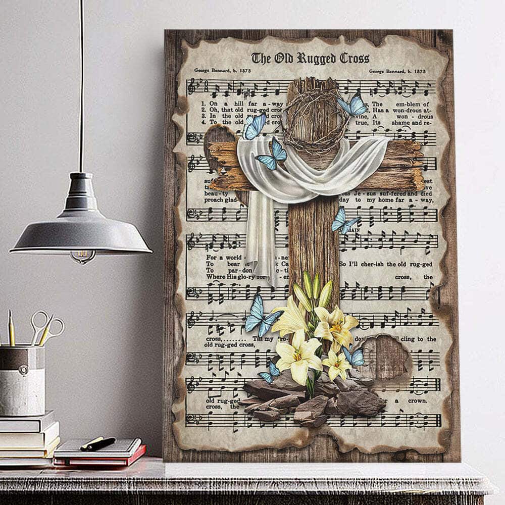 Vintage Christian Canvas Print The Old Rugged Cross