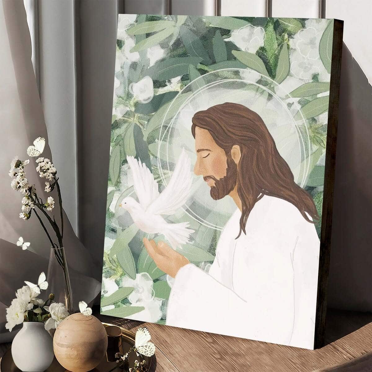 Christian Canvas Print My Peace Jesus With Dove Christian Canvas Print My Peace Jesus With Dove