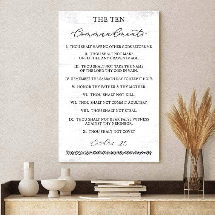 Christian Canvas Print The Ten Commandments Christian Canvas Print The Ten Commandments