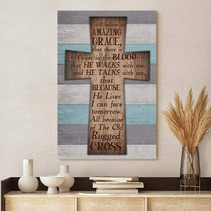 Christian Canvas Print Cross Because He Lives I Can Face Tomorrow Christian Canvas Print Cross Because He Lives I Can Face Tomorrow