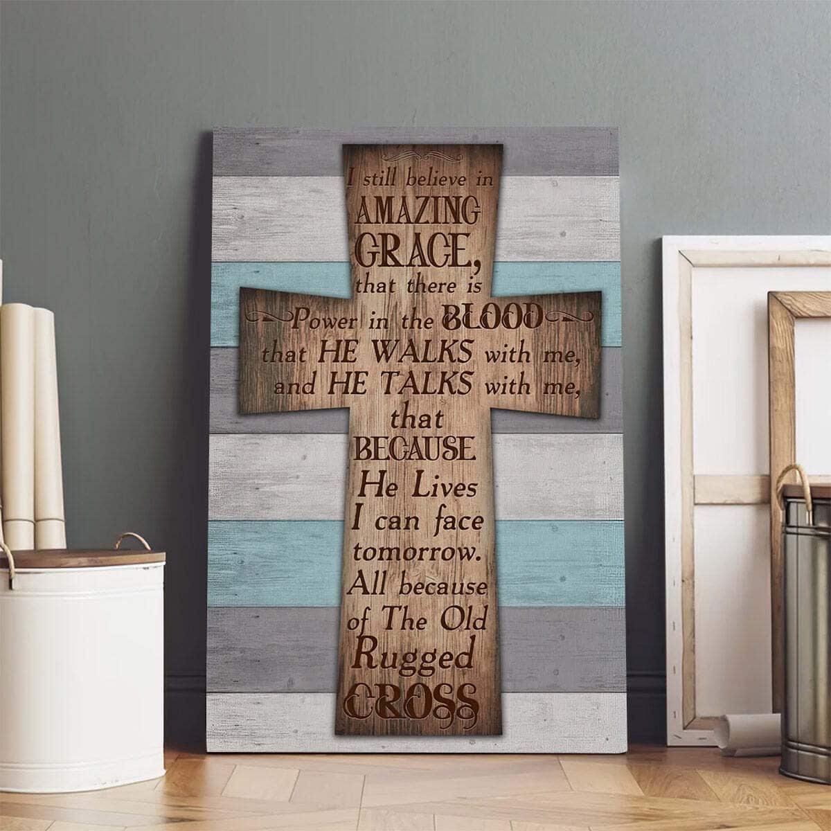 Christian Canvas Print Cross Because He Lives I Can Face Tomorrow Christian Canvas Print Cross Because He Lives I Can Face Tomorrow