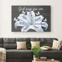White Lily Christian God Says You Are Canvas Wall Art