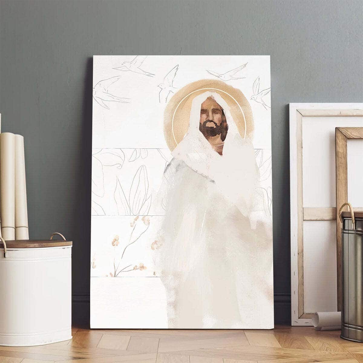 Christian Jesus Canvas Print Consider The Lilies