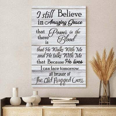 Christian Canvas Print Because He Lives