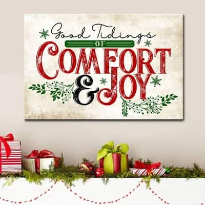 Christian Canvas Wall Art Good Tidings Of Comfort And Joy