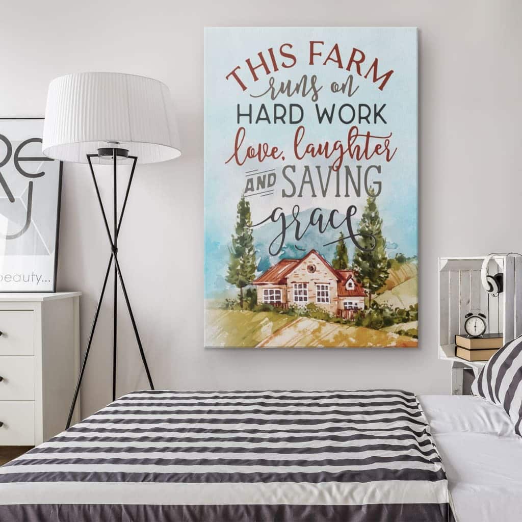 Christian Canvas Print Hard Work Love Laughter And Saving Grace Christian Canvas Print Hard Work Love Laughter And Saving Grace