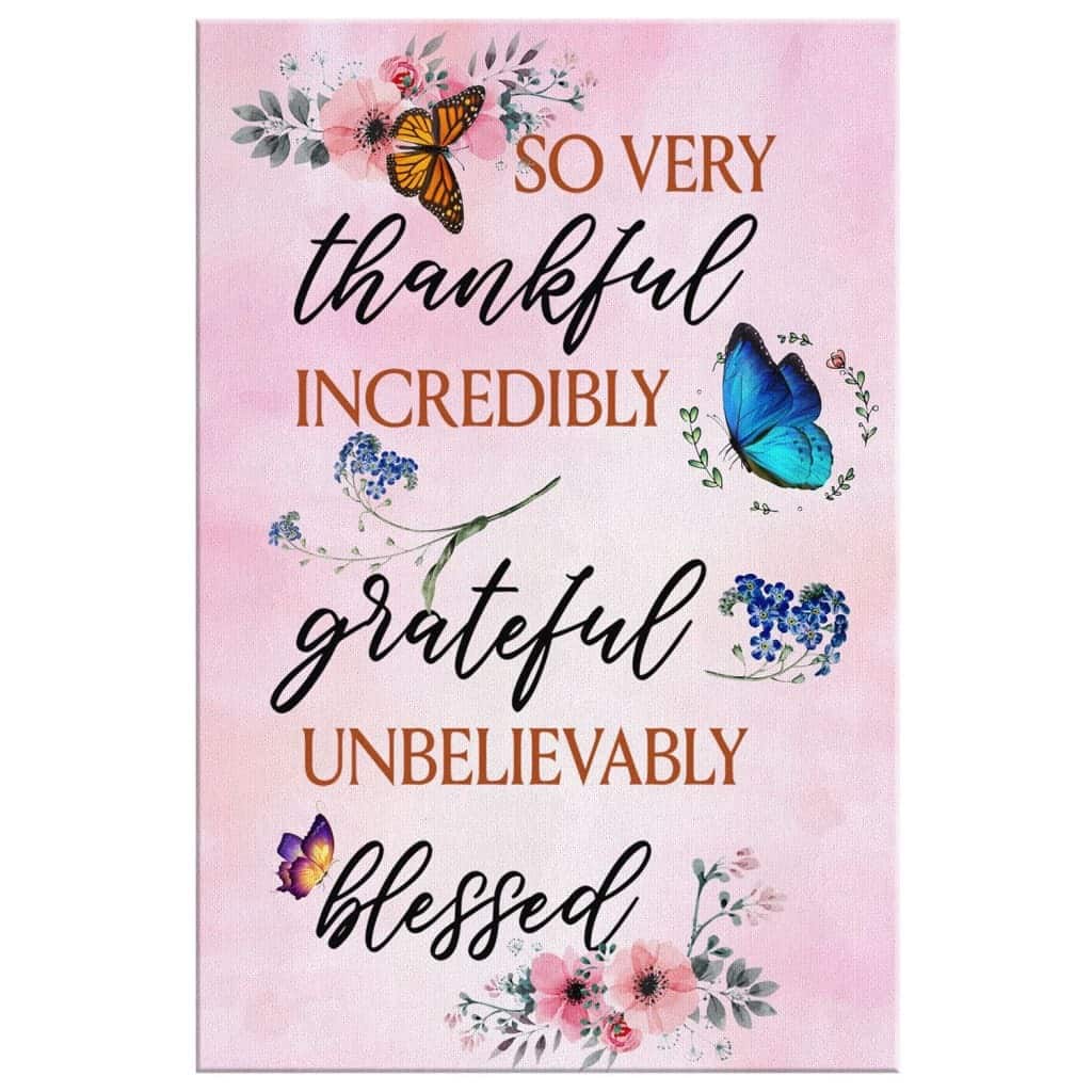Christian Canvas Print Grateful Thankful Blessed Blessed Christian Canvas Print Grateful Thankful Blessed Blessed