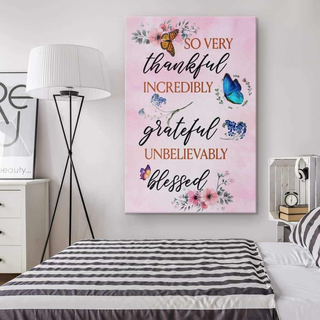 Christian Canvas Print Grateful Thankful Blessed Blessed Christian Canvas Print Grateful Thankful Blessed Blessed