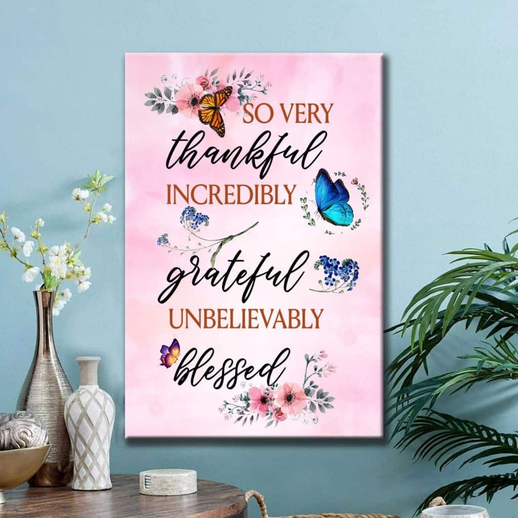 Christian Canvas Print Grateful Thankful Blessed Blessed Christian Canvas Print Grateful Thankful Blessed Blessed