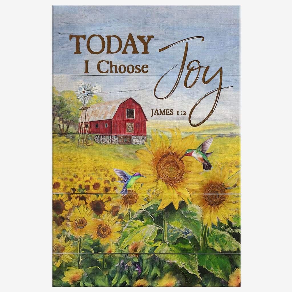 Christian Today I Choose Joy James 1:2 Canvas Print Hummingbird Sunflower Farmhouse Christian Today I Choose Joy James 1:2 Canvas Print Hummingbird Sunflower Farmhouse