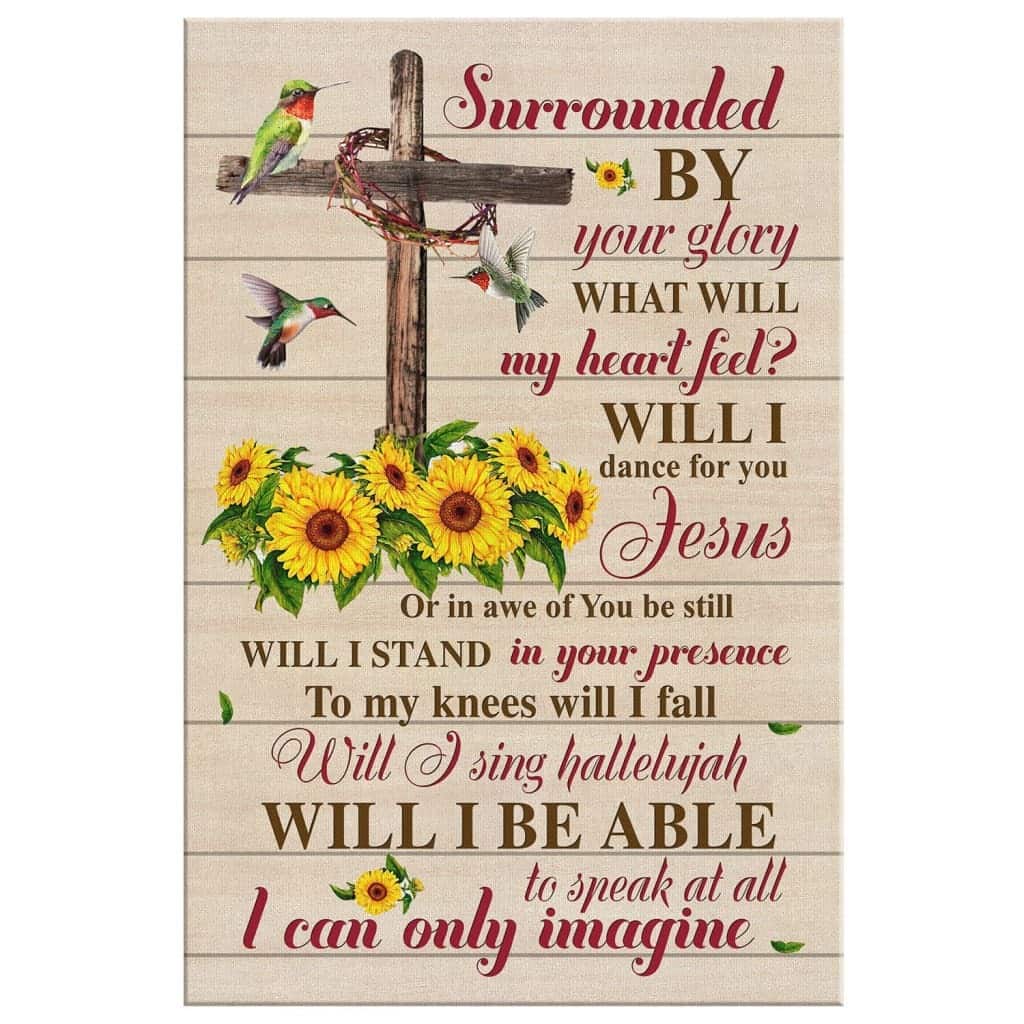 Christian Canvas Print I Can Only Imagine Hummingbird Sunflower Cross Christian Canvas Print I Can Only Imagine Hummingbird Sunflower Cross