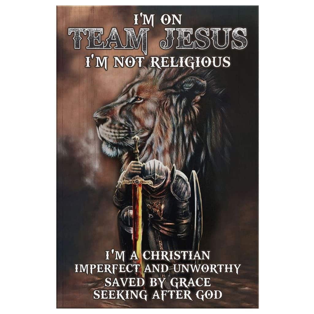 Christian Canvas Print I'm On Team Jesus I'm Not Religious Christian Canvas Print I'm On Team Jesus I'm Not Religious