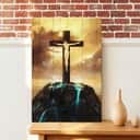 Christian Canvas Print Christ On The Cross On Hill