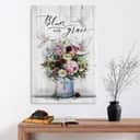 Christian Canvas Print Dove Floral Bloom With Grace