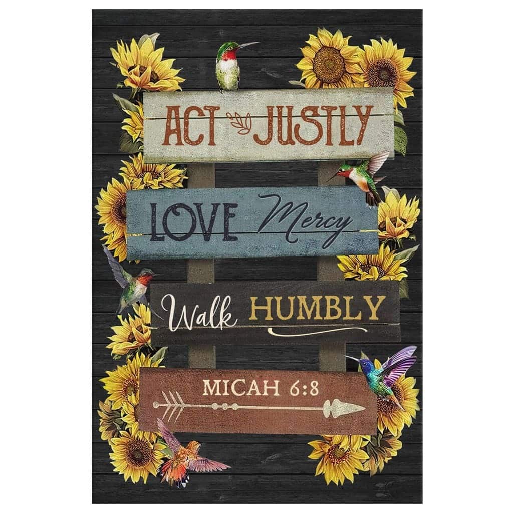 Christian Canvas Print Act Justly Love Mercy Walk Humbly Micah 6:8 Christian Canvas Print Act Justly Love Mercy Walk Humbly Micah 6:8