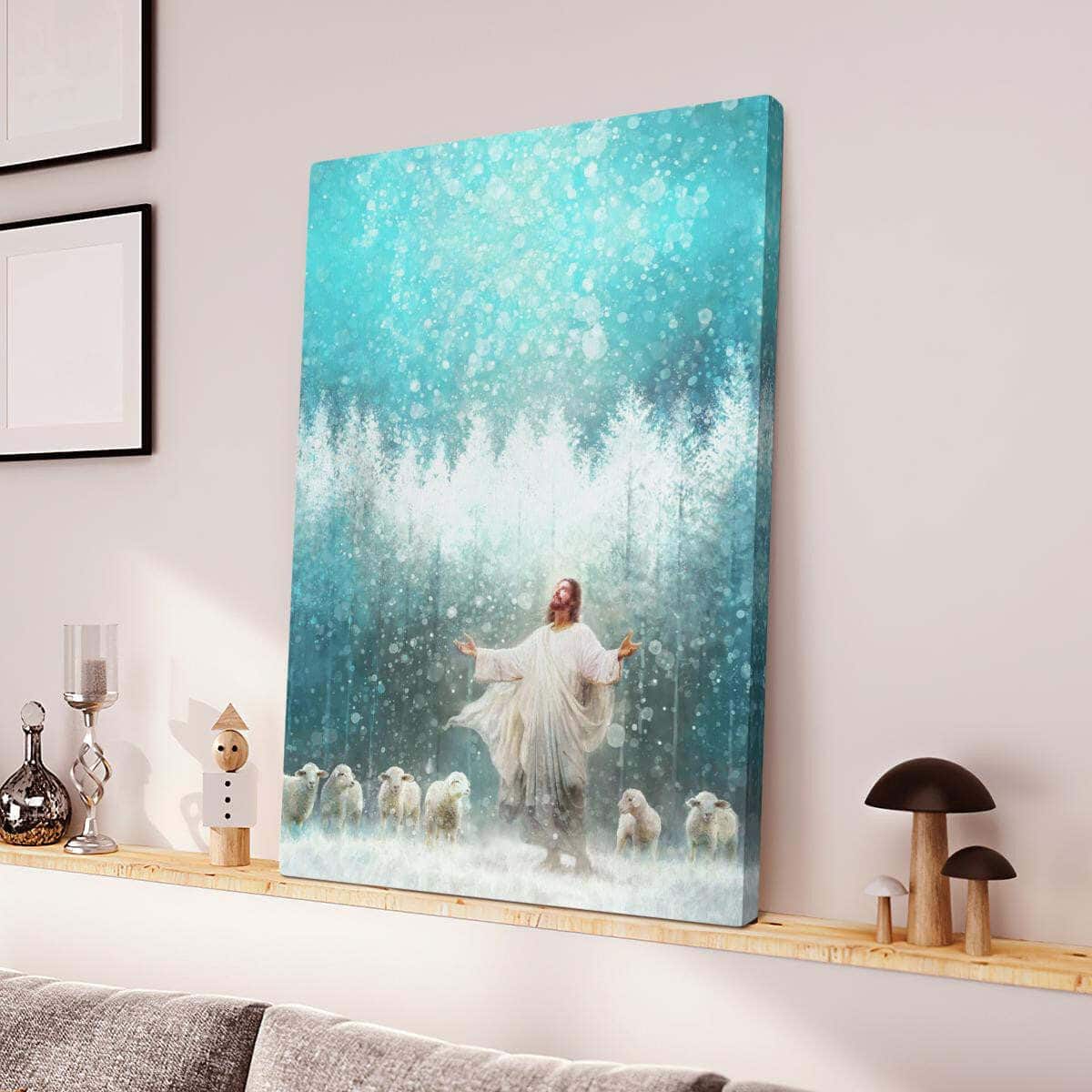 Christian Canvas Print Radiance Jesus And Snow Christian Canvas Print Radiance Jesus And Snow