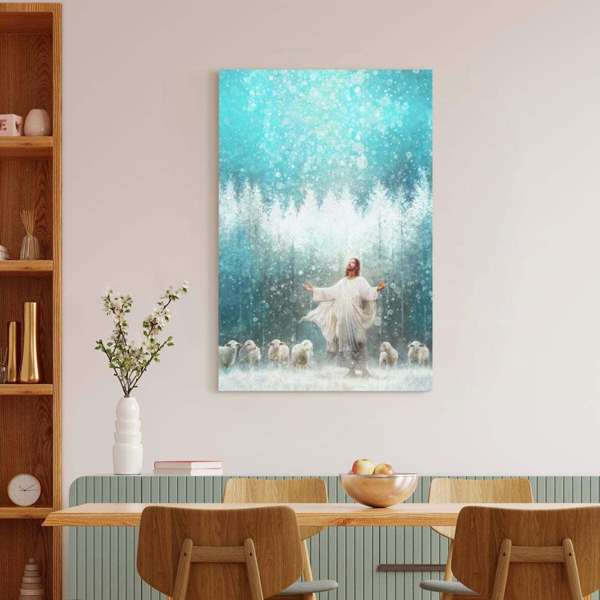 Christian Canvas Print Radiance Jesus And Snow Christian Canvas Print Radiance Jesus And Snow