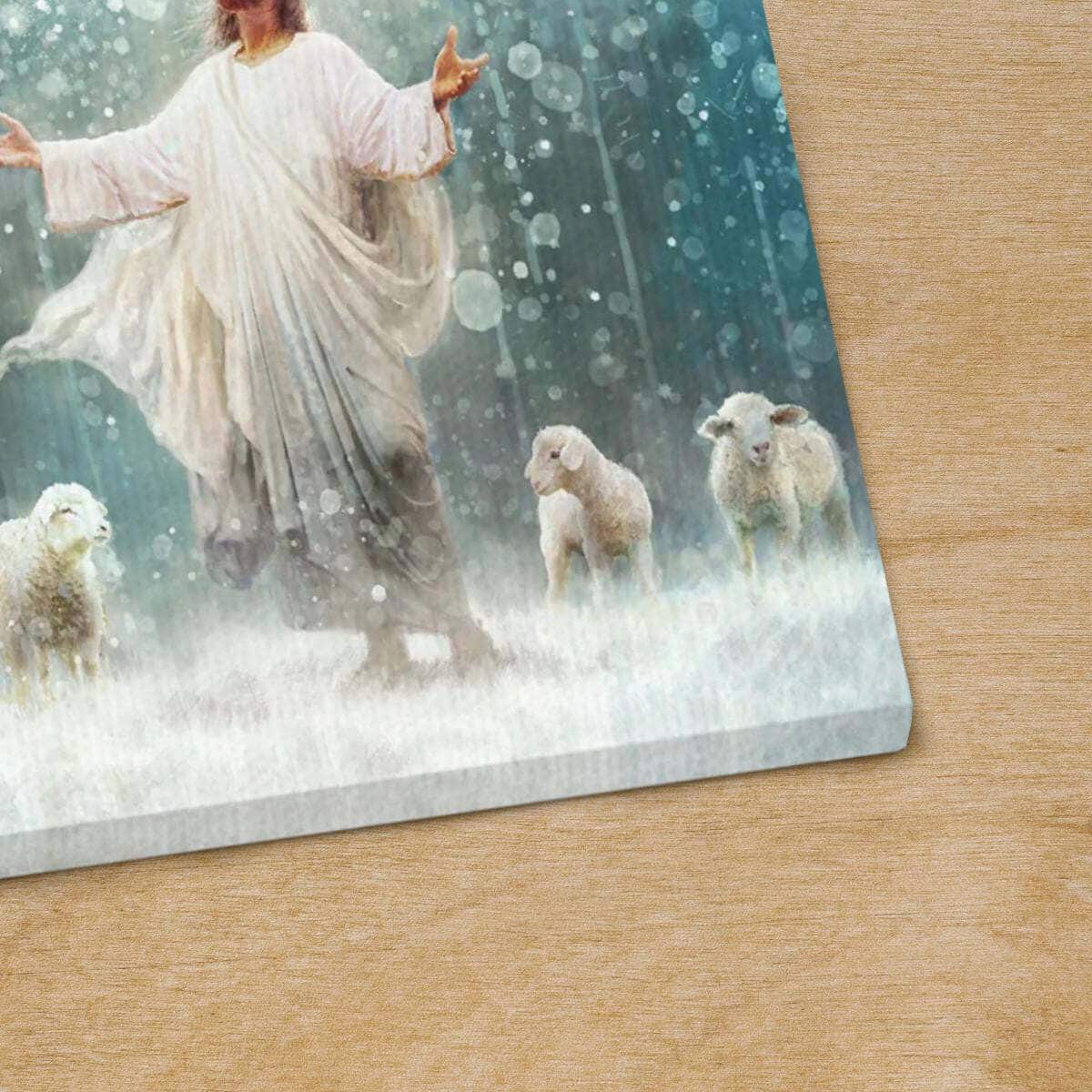 Christian Canvas Print Radiance Jesus And Snow Christian Canvas Print Radiance Jesus And Snow
