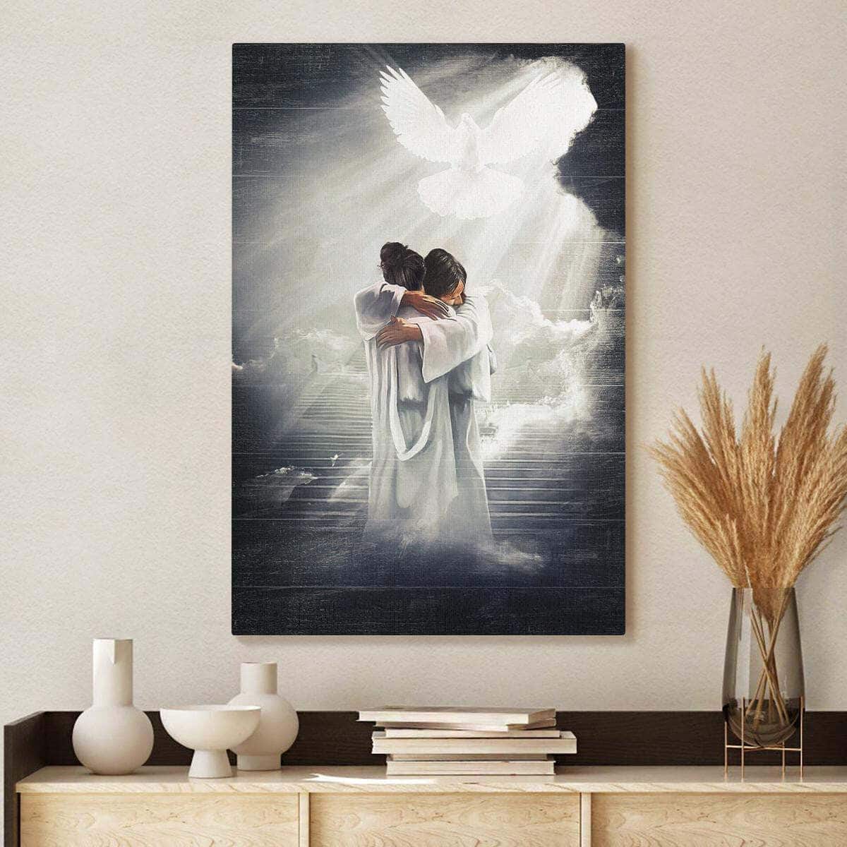 Christian Canvas Print Jesus Hugging Woman Christian Canvas Print Jesus Hugging Woman