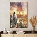 Christian Canvas Print Have Faith On His Way Jesus Cross Lion