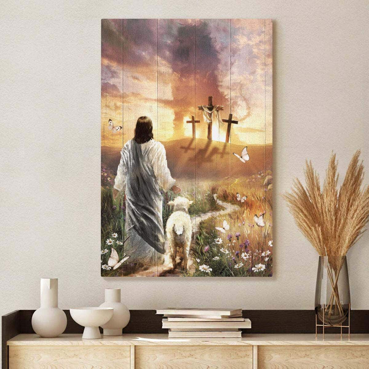 Christian Canvas Print Have Faith On His Way Jesus Cross Lion Christian Canvas Print Have Faith On His Way Jesus Cross Lion